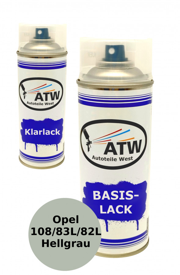 Autolack für Opel 108/83L/82L Hellgrau +400ml Klarlack Set